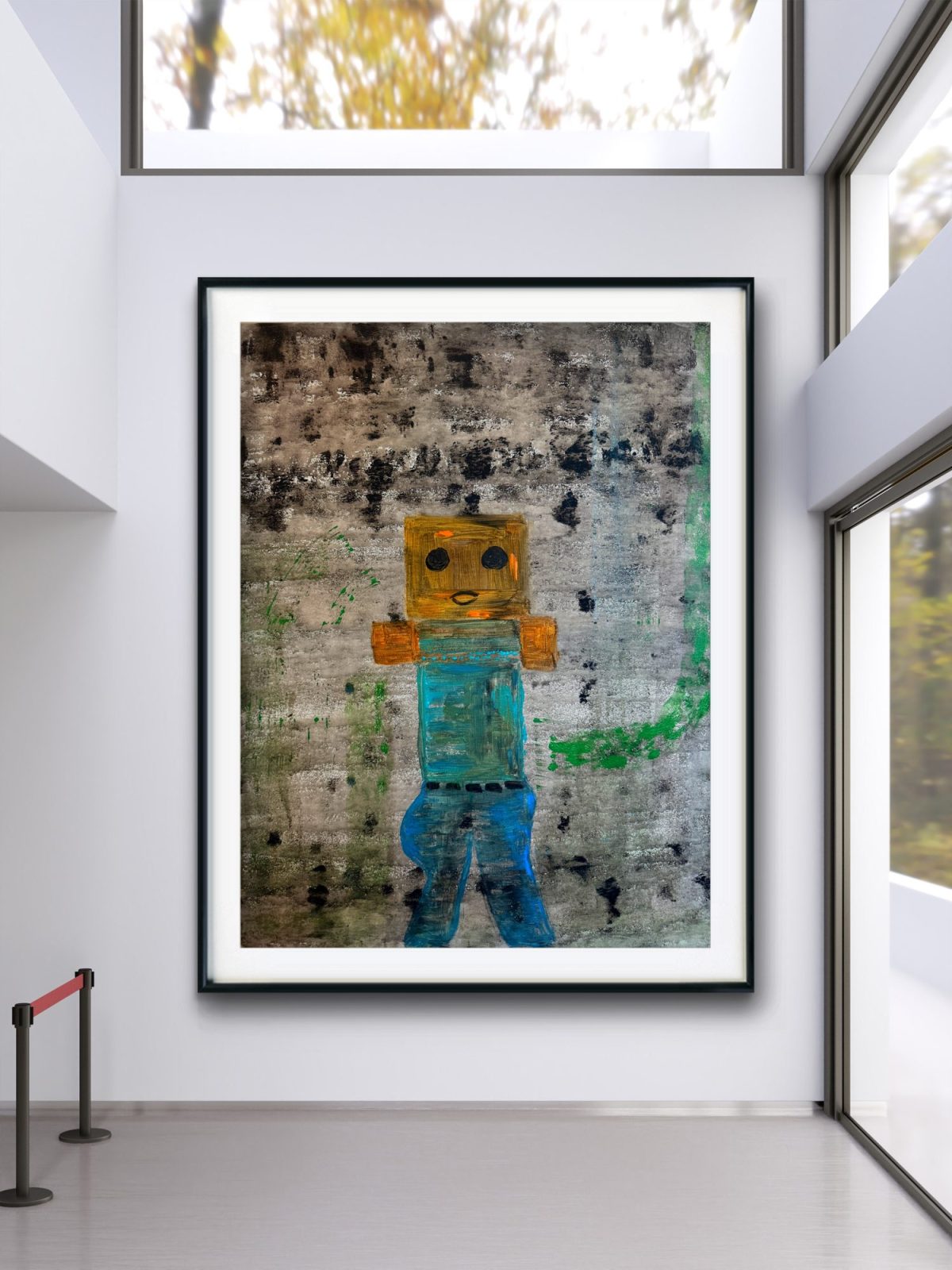 Lego Boy - akrilna slika sa zlatnom folijom, Katarina Maria Smederevac