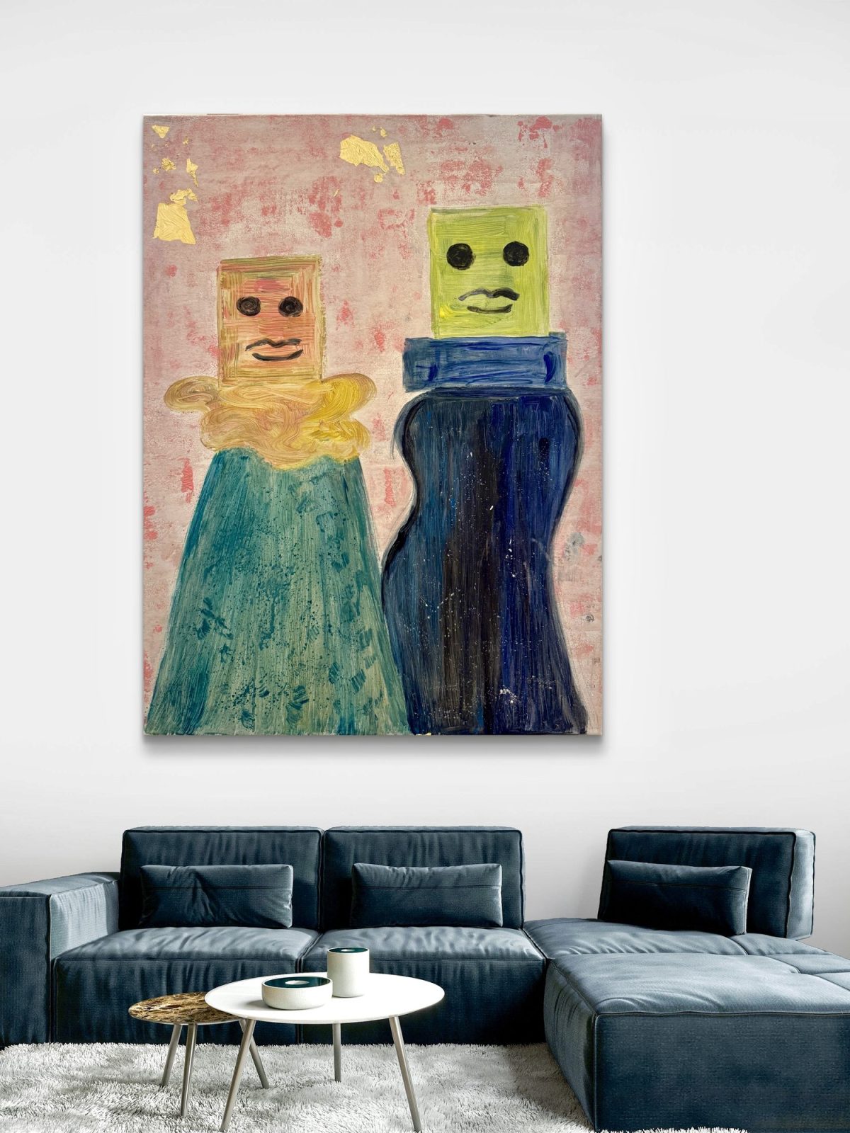 Lego Soul - akrilna slika sa zlatnom folijom, Katarina Maria Smederevac